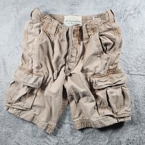 VINTAGE Y2K Abercrombie & Fitch Cargo Shorts Mens 28 Beige Paratrooper Utility